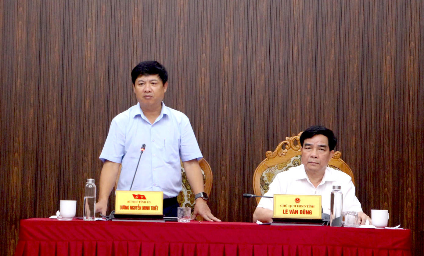 Bí thư Tỉnh ủy Quảng Nam Lương Nguyễn Minh Triết khẳng định những cán bộ có thái độ buông xuôi cầm chừng, thiếu trách nhiệm sẽ khó ở lại trong bộ máy mới. Ảnh: Hoài Văn