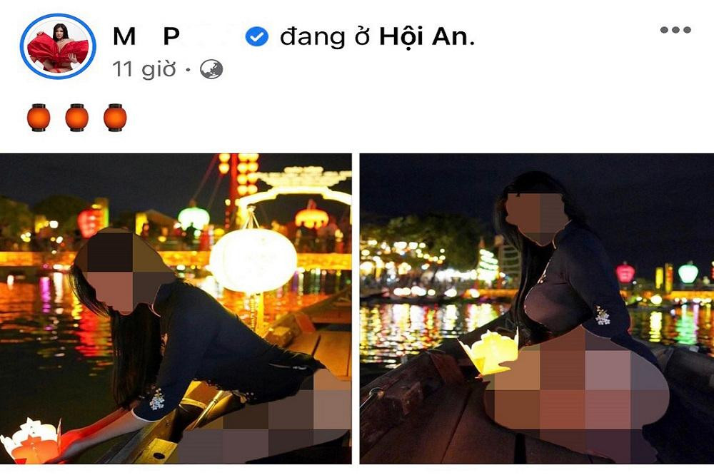 Hình ảnh cô gái ăn mặc phản cảm tạo dáng chụp hình trên sông Hoài, phố cổ Hội An khiến nhiều người bức xúc. Hình ảnh cô gái ăn mặc phản cảm tạo dáng chụp hình trên sông Hoài, phố cổ Hội An khiến nhiều người bức xúc.