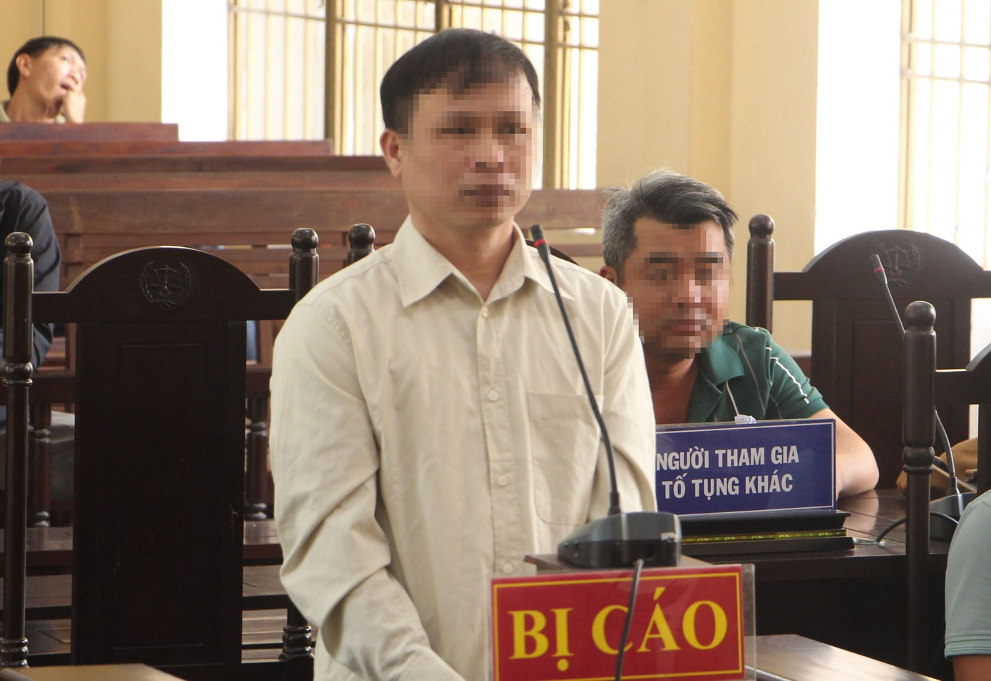 Bị cáo Huỳnh Tấn Hải tại tòa.