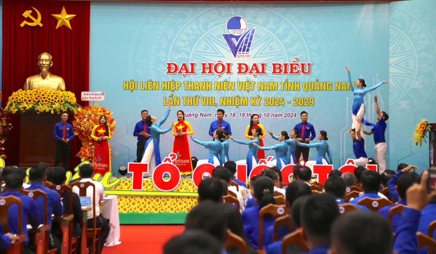 Tiết mục chào mừng Đại hội Hội Liên hiệp Thanh niên Việt Nam tỉnh Quảng Nam lần thứ VIII, nhiệm kỳ 2024 – 2029.