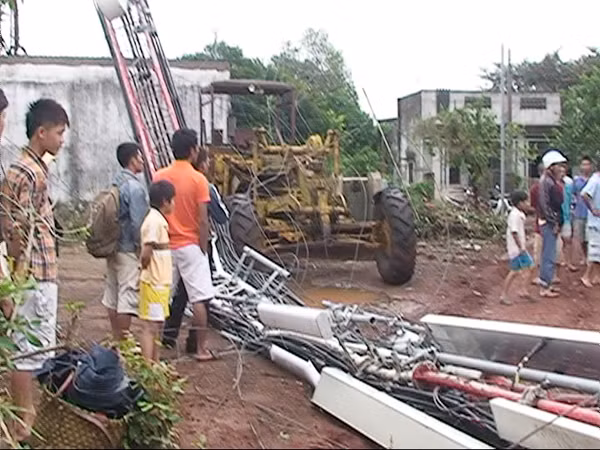 Trụ ăng ten viễn thông bị gãy đổ tại xã Bảo Hòa, huyện Xuân Lộc