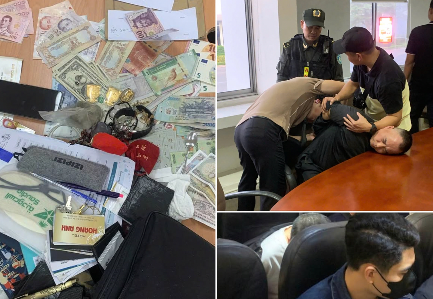 Cảnh sát bắt giữ đối tượng cùng tang vật.