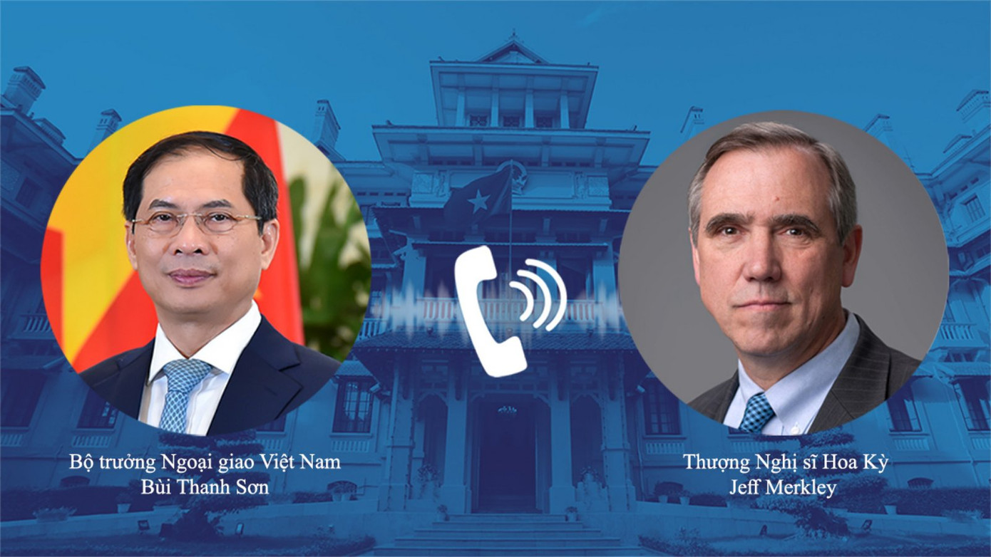 Bộ trưởng Ngoại giao Bùi Thanh Sơn và Thượng Nghị sỹ Jeff Merkley. (Nguồn: Mofa)