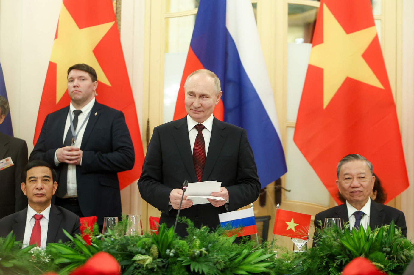 Tổng thống Putin phát biểu tại tiệc chiêu đãi. (Ảnh: Nguyễn Khánh) Tổng thống Putin phát biểu tại tiệc chiêu đãi. (Ảnh: Nguyễn Khánh)
