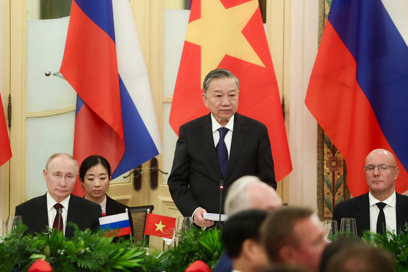 Chủ tịch nước Tô Lâm phát biểu tại tiệc chiêu đãi. (Ảnh: Nguyễn Khánh) Chủ tịch nước Tô Lâm phát biểu tại tiệc chiêu đãi. (Ảnh: Nguyễn Khánh)