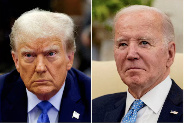 Hai đối thủ Joe Biden và Donald Trump chuẩn bị có cuộc tranh luận đối đầu trực tiếp đầu tiên. (Ảnh: Reuters)