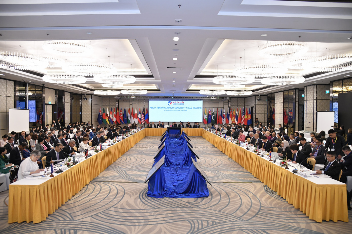 Hội nghị cấp SOM của ASEAN và các đối tác tại Lào ngày 8/6. (Ảnh: Mofa)