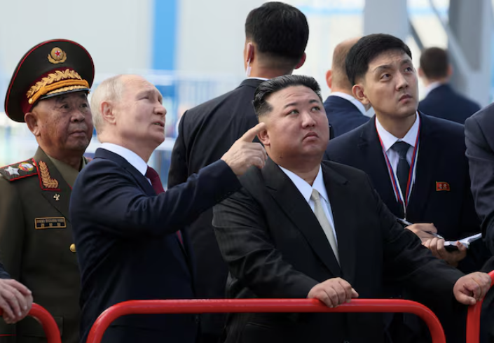 Tổng thống Nga Vladimir Putin và Chủ tịch Triều Tiên Kim Jong Un trong cuộc gặp năm 2023. (Ảnh: Sputnik) Tổng thống Nga Vladimir Putin và Chủ tịch Triều Tiên Kim Jong Un trong cuộc gặp năm 2023. (Ảnh: Sputnik)