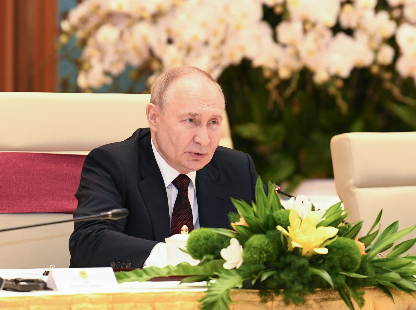 Tổng thống Nga Putin tại cuộc hội kiến. (Ảnh: Như Ý) Tổng thống Nga Putin tại cuộc hội kiến. (Ảnh: Như Ý)