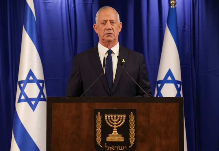 Ông Benny Gantz tuyên bố rời khỏi chính phủ chiến tranh của Israel ngày 9/6. (Ảnh: Reuters)