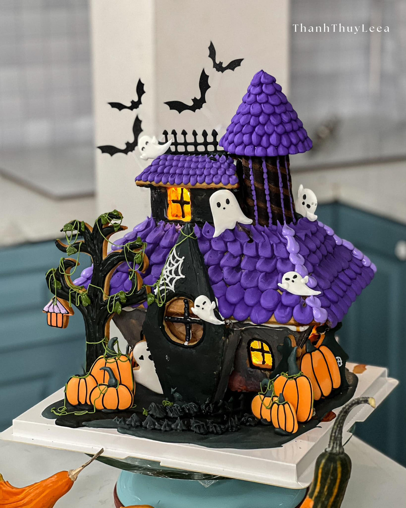 Tác phẩm ngôi nhà bánh ngọt kỳ bí như trong cổ tích do bạn Lê Thanh Thúy (sinh năm 1997) làm, khiến người xem không nỡ ăn vì quá đẹp. Nhà được dựng bằng bánh cookies và gắn kết bằng đường caramel.