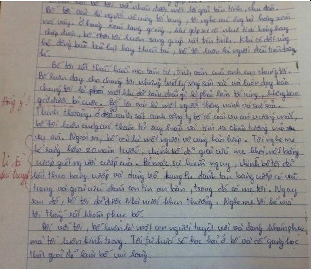 Bài văn miêu tả bố đầy tính hành động 