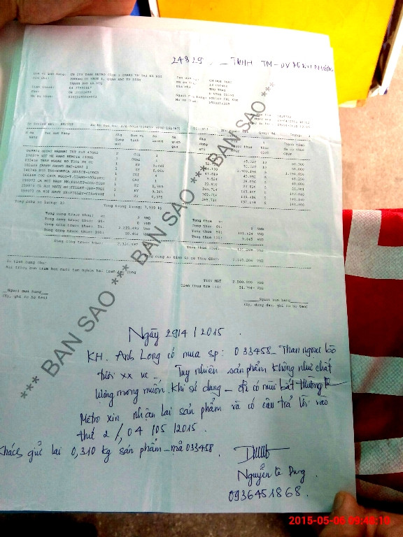 Metro Thăng Long bán thịt bò Úc thối ảnh 2