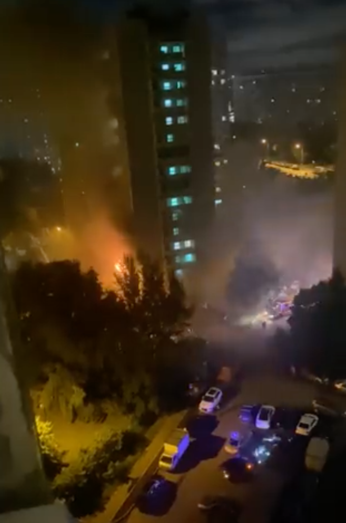 Hiện trường vụ cháy. Ảnh chụp màn hình