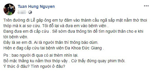 Giúp người gặp nạn giữa đường, Tuấn Hưng được dân mạng tung hô ảnh 1