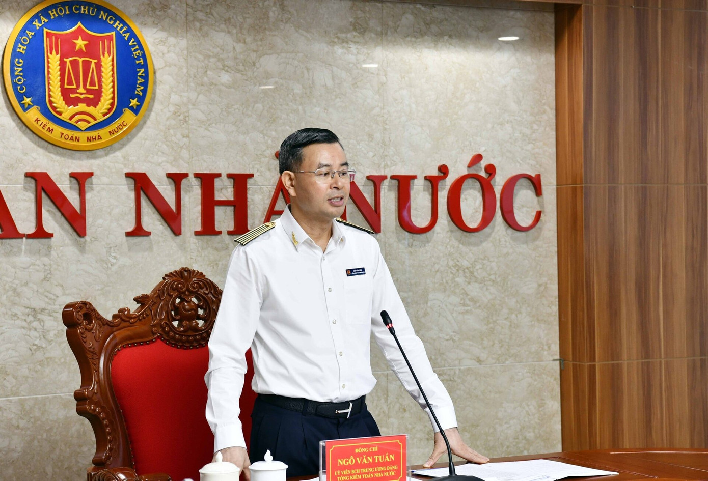 Ông Ngô Văn Tuấn, Tổng Kiểm toán Nhà nước, làm Trưởng ban Chỉ đạo phòng, chống tham nhũng, lãng phí, tiêu cực của Kiểm toán nhà nước. Ông Ngô Văn Tuấn, Tổng Kiểm toán Nhà nước, làm Trưởng ban Chỉ đạo phòng, chống tham nhũng, lãng phí, tiêu cực của Kiểm toán nhà nước.