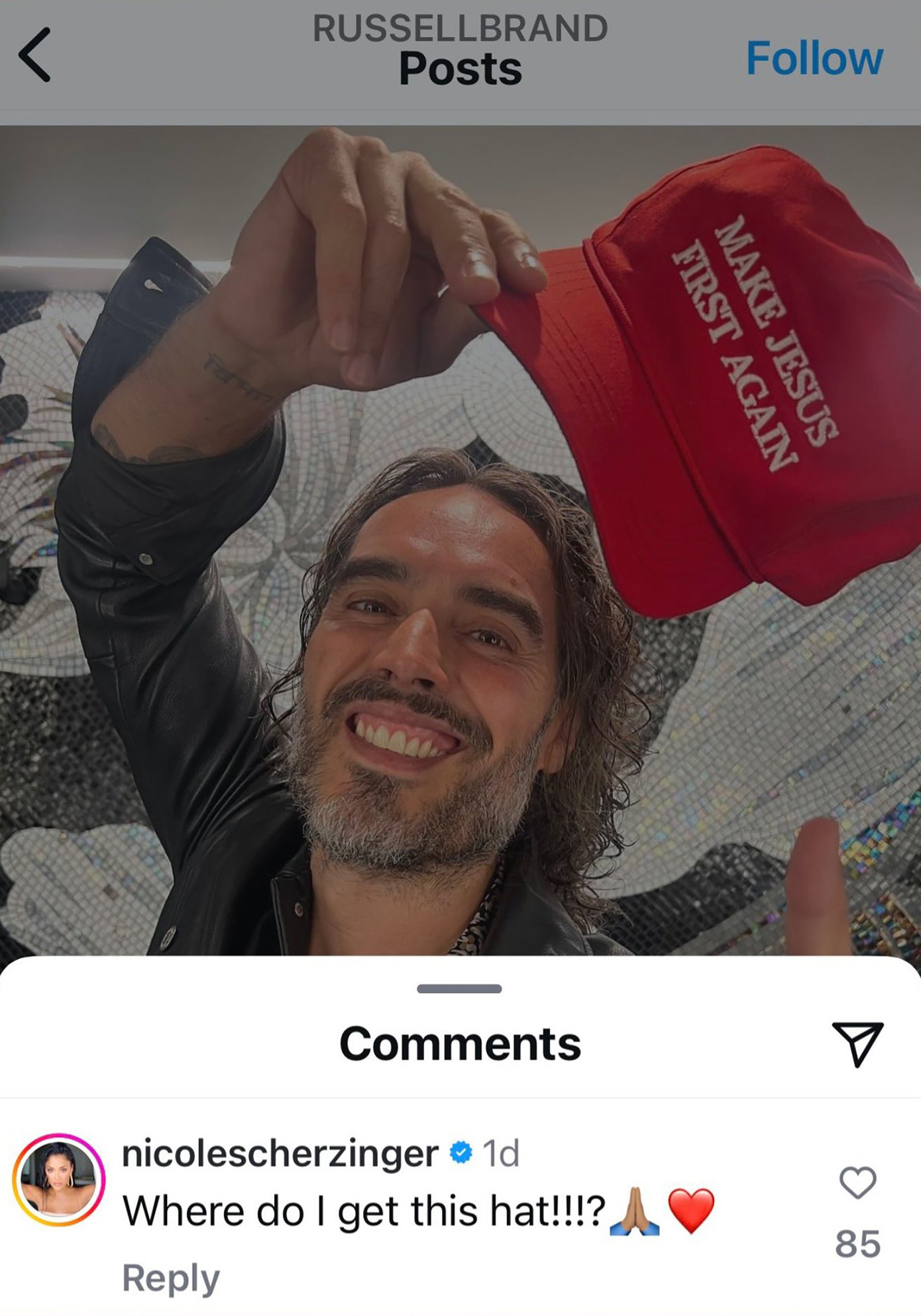 Nicole tương tác với những bài đăng của nhân vật nổi tiếng ủng hộ ông Trump. Ảnh: IG.