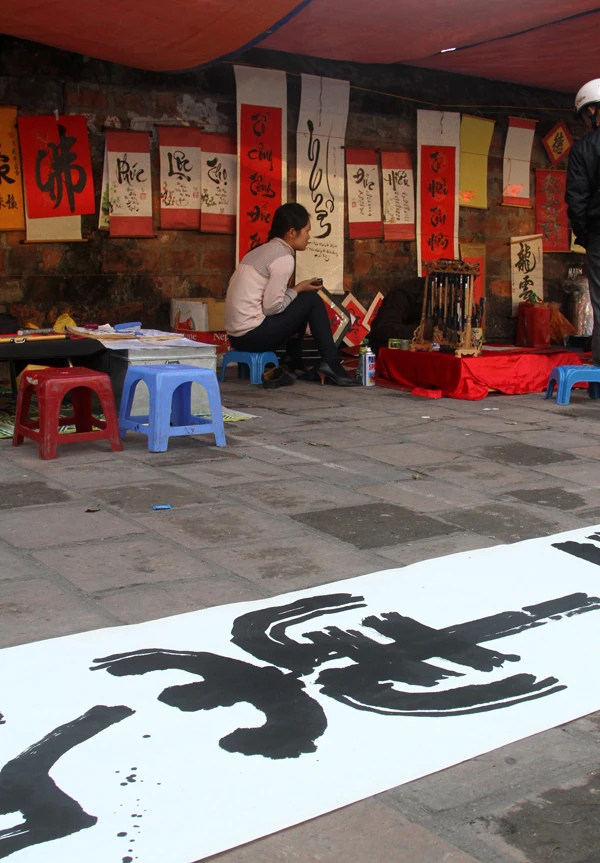 Tác phẩm như một lời kết cho một mùa hội múa bút của phố ông đồ dịp đầu xuân