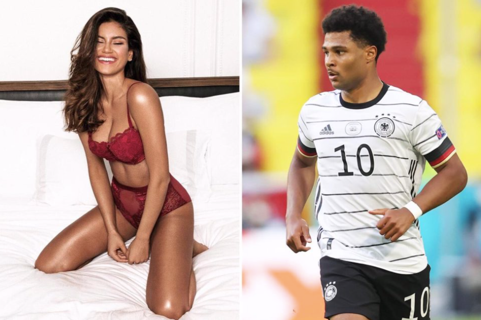 Sandra Jerze và cầu thủ Serge Gnabry. (Ảnh: The Sun) Sandra Jerze và cầu thủ Serge Gnabry. (Ảnh: The Sun)