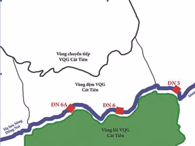 - Sơ đồ vị trí hai thủy điện ĐN 6& 6A trên sông Đồng Nai. Ảnh: Nguồn vrn