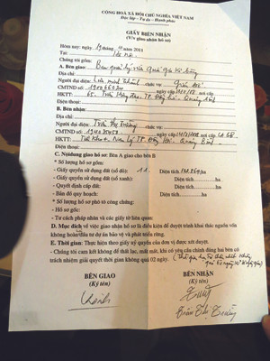 Giấy biên nhận