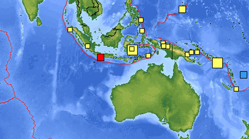 Khu vực vừa xảy ra động đất chiều nay ở Indonesia - Ảnh: USGS
