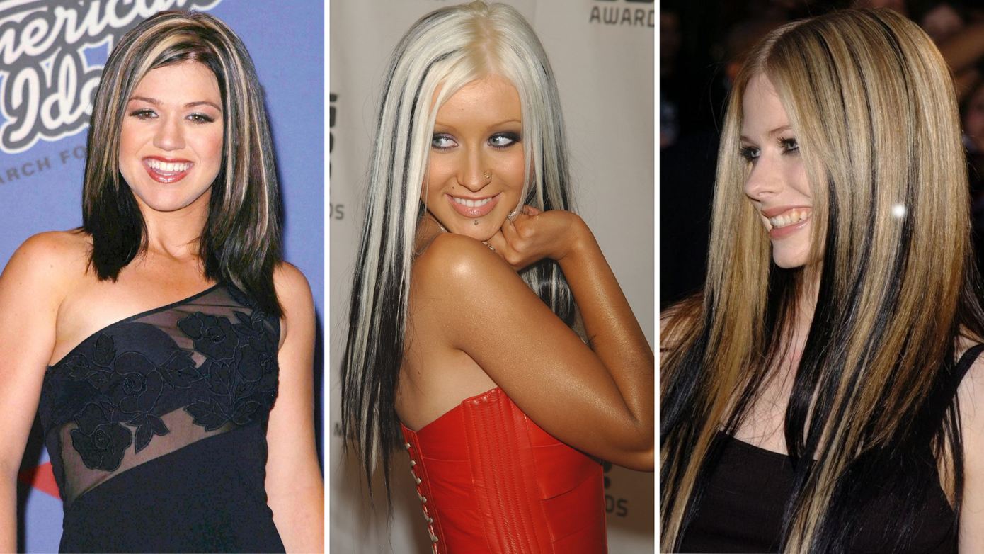 Kelly Clarkson, Christina Aguilera, Avril Lavigne lăng xê mốt highlight nhiệt tình.