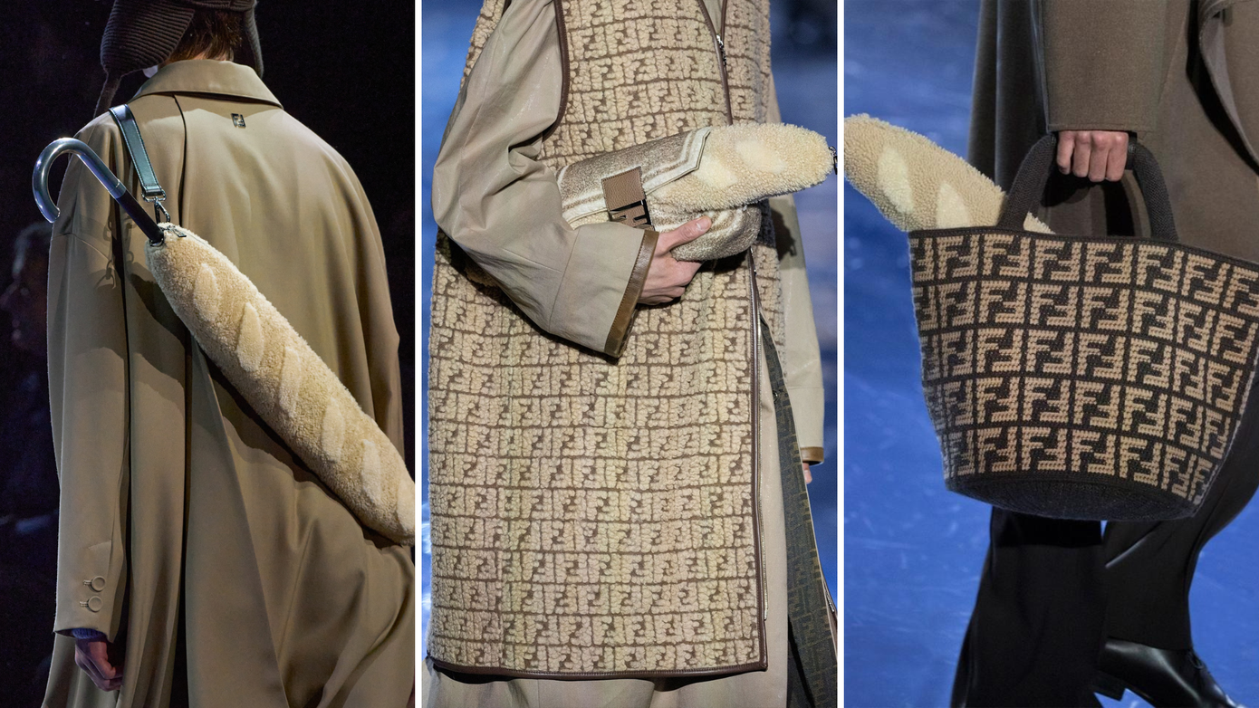 Túi Baguette phiên bản mới nhất của nhà Fendi, chất liệu lông cừu với hình dáng nguyên ổ bánh mì thật sự.