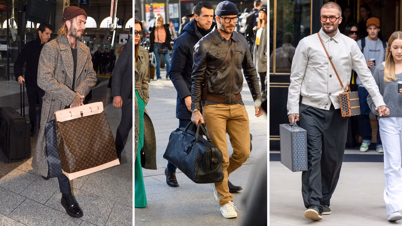 Không ít lần netizen "phát cuồng" vì những chiếc túi được David Beckham xách ra đường.