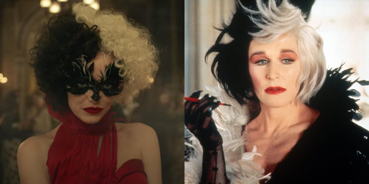 Cruella de Vil và bộ tóc highlight trắng đen đặc trưng.