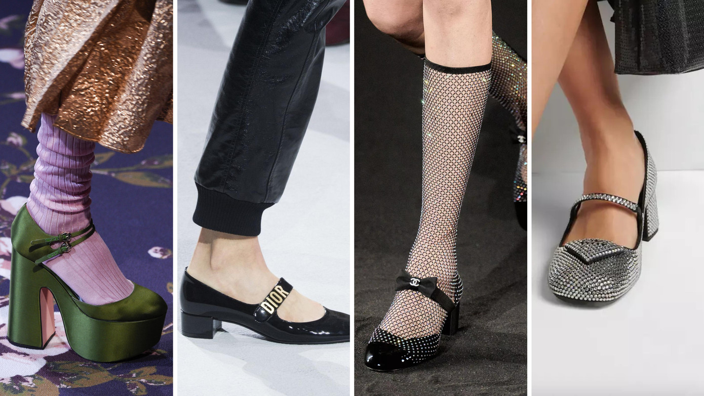 Mary Janes của Rochas, Dior, Chanel và Prada (từ trái sang).