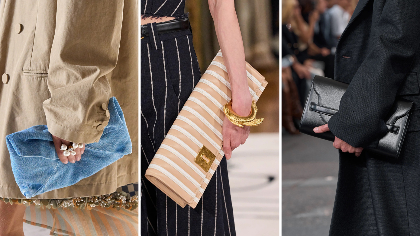 Tom Ford là một trong những người khởi xướng cho màn tái xuất của các clutch bag trên sàn diễn. Schiaparelli đã biến túi cầm tay trở nên đặc sắc hơn với chi tiết hình lỗ khóa bằng vàng đặc trưng của thương hiệu.