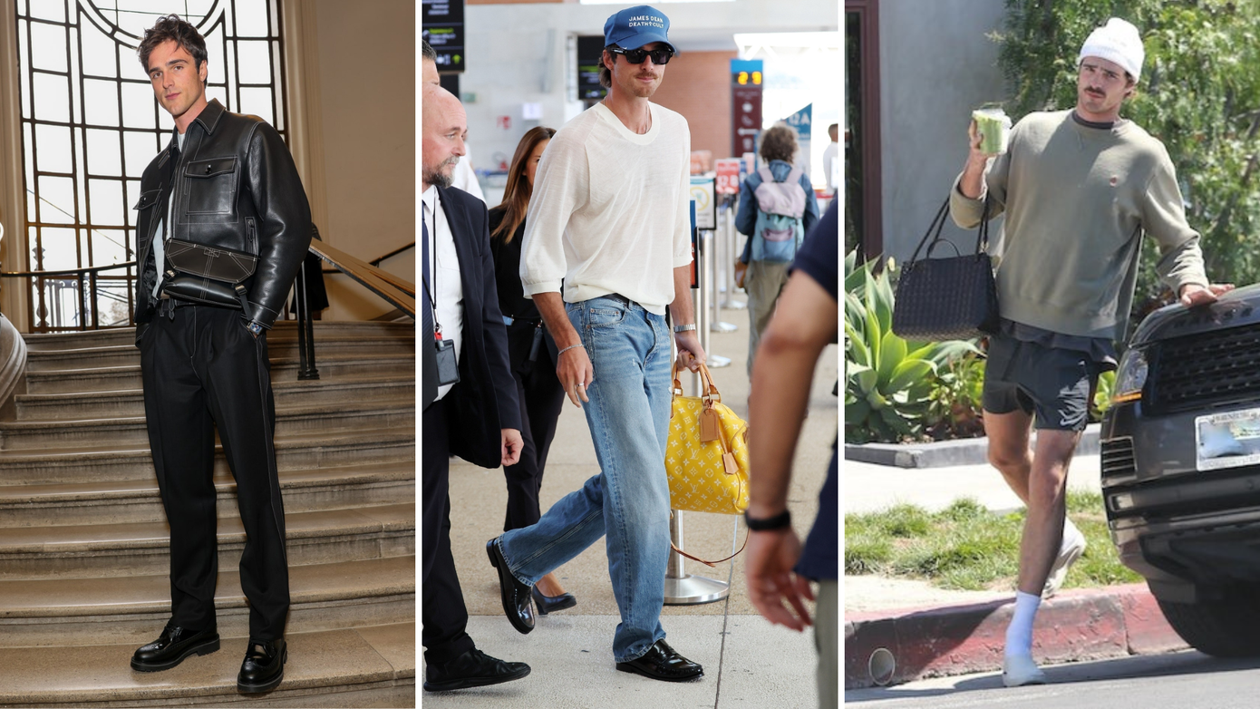 Jacob Elordi được làng mốt bàn tán khi xách chiếc túi Millionaire Speedy màu vàng của Louis Vuitton trong bộ sưu tập 2024 của Pharrell Williams.