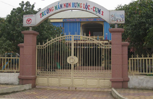 Mầm non Hưng Lộc, nơi học trò bị cắt xén khẩu phần ăn. Ảnh: T.L Mầm non Hưng Lộc, nơi học trò bị cắt xén khẩu phần ăn. Ảnh: T.L