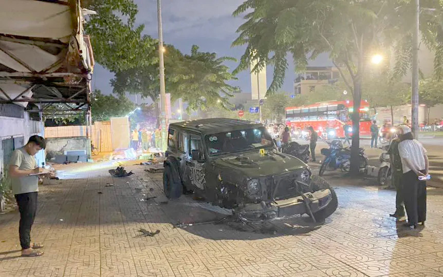 Hiện trường lúc xảy ra vụ tai nạn. Ảnh: C.A. Hiện trường lúc xảy ra vụ tai nạn. Ảnh: C.A.