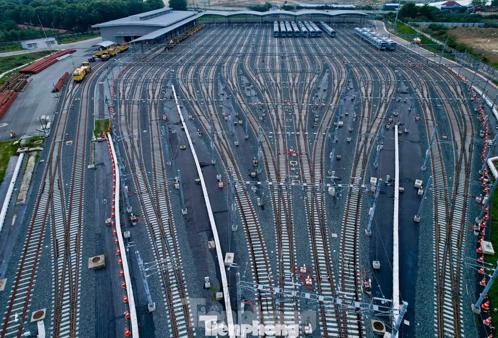 Khu vực depot của tuyến metro số 1 TPHCM tại TP. Thủ Đức. Ảnh: Duy Anh