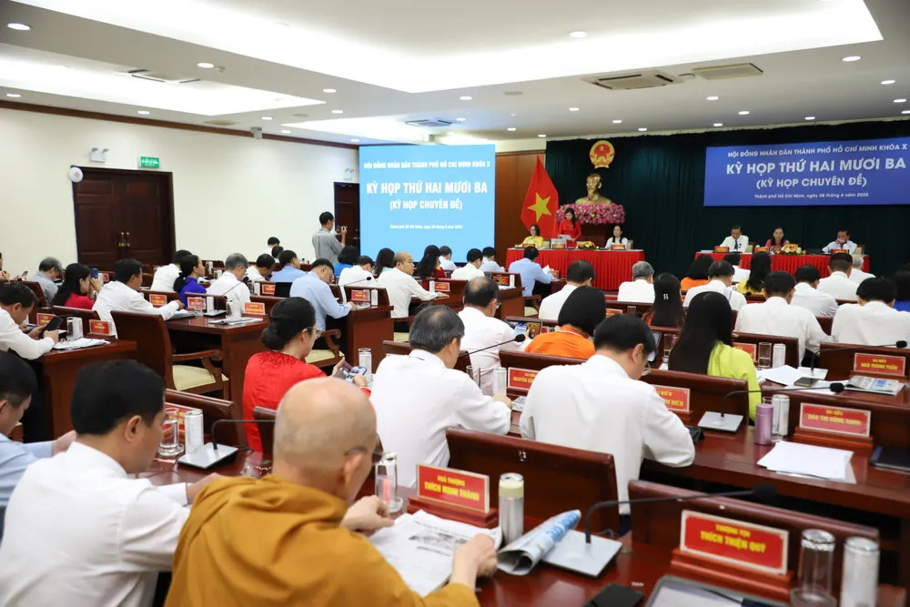 Quang cảnh Kỳ họp thứ 23 (kỳ họp chuyên đề) của HĐND TPHCM khóa X. Ảnh: Ngô Tùng Quang cảnh Kỳ họp thứ 23 (kỳ họp chuyên đề) của HĐND TPHCM khóa X. Ảnh: Ngô Tùng