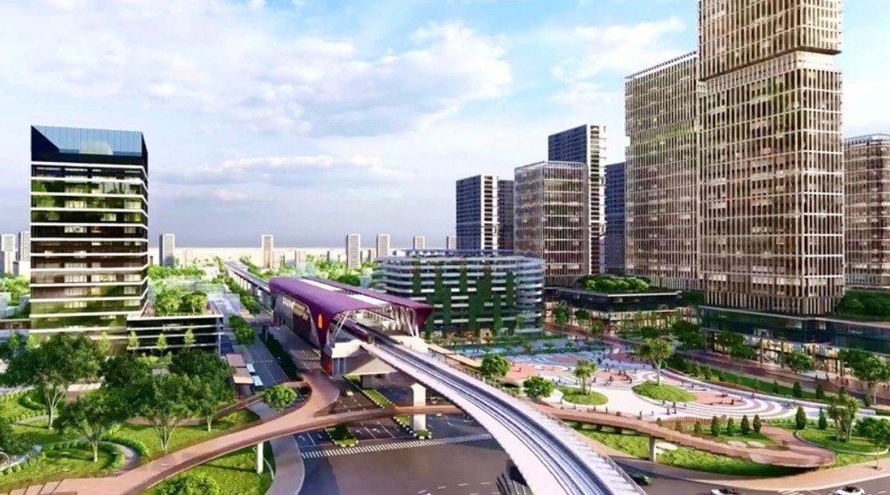 Phối cảnh nhà ga, tuyến đường sắt đô thị số 1 tại Bình Dương.