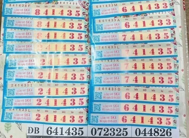 Dãy số trúng giải đặc biệt của vé số tỉnh Tây Ninh là 641435