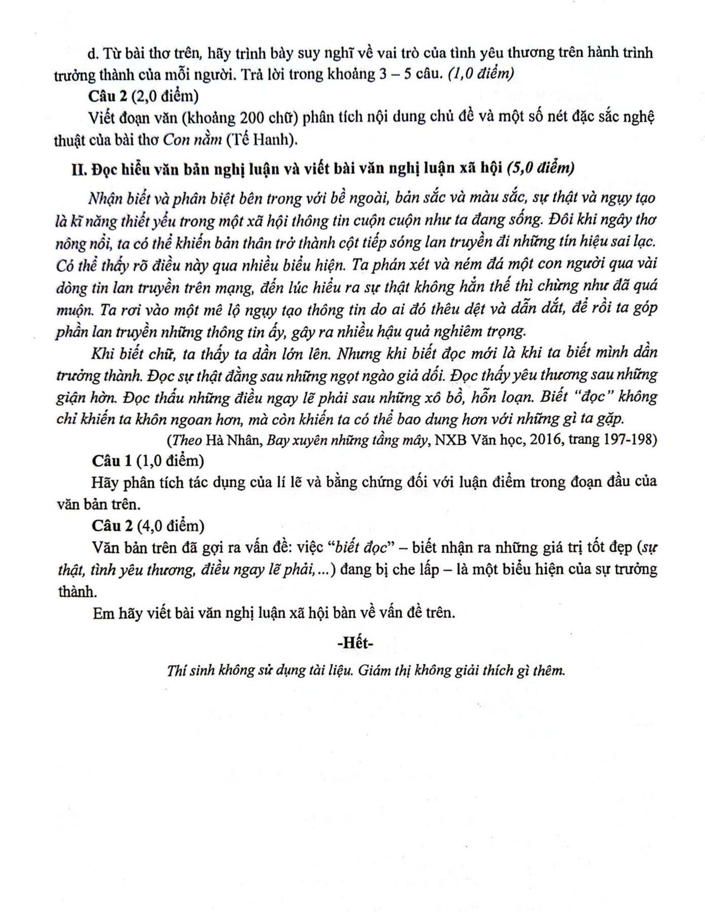 Đề thi Ngữ văn tuyển sinh lớp 10 tại TPHCM năm 2025