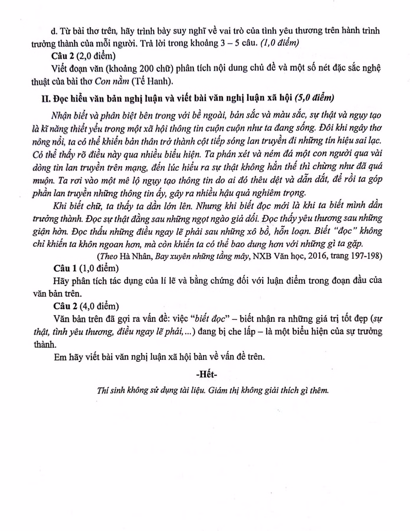 Đề thi Ngữ văn tuyển sinh lớp 10 tại TPHCM năm 2025 Đề thi Ngữ văn tuyển sinh lớp 10 tại TPHCM năm 2025