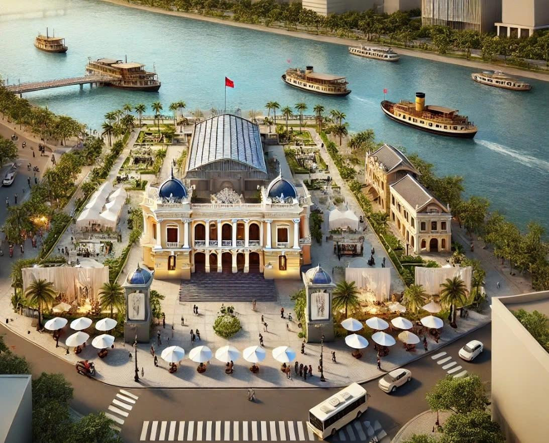 Phối cảnh một phần công viên điện ảnh. Ảnh: Liên danh Công ty Hàng Hải Thủ Đức và Scene Plus