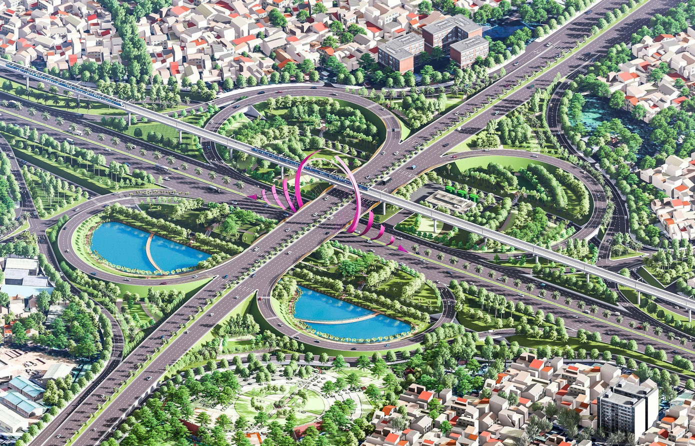 Phối cảnh một nút giao trên tuyến sau khi hoàn thành. Ảnh: Ban Giao thông Phối cảnh một nút giao trên tuyến sau khi hoàn thành. Ảnh: Ban Giao thông