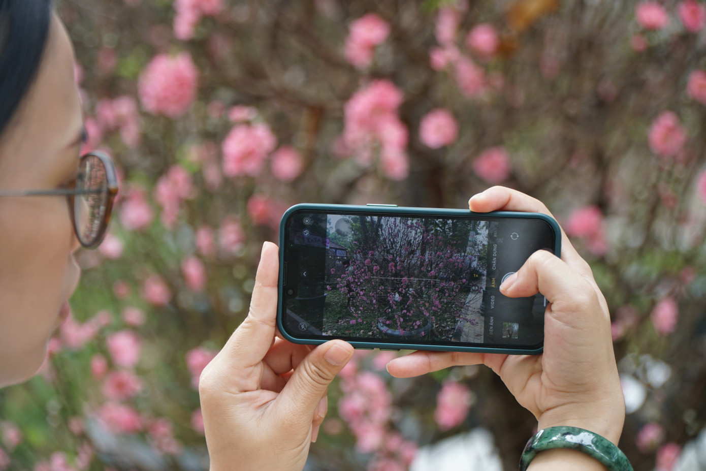 Ông Sơn kể, vườn đào ven sông Hồng của gia đình bị thiệt hại nặng nề sau bão Yagi. Để có 400 gốc đào này, gia đình phải mất nhiều công chăm bón. Bám trụ với nghề truyền thống của gia đình, ông Sơn đã hơn 10 năm bôn ba buôn bán ở phương Nam những ngày cuối năm. Chiều muộn 29 Tết, ông mới lên chuyến xe cuối ngày về quê đón Tết.