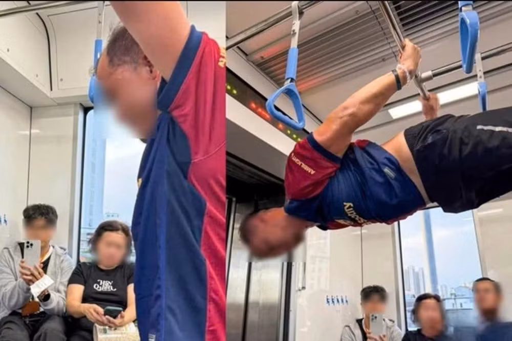 Người hít xà đơn gây phản cảm trên tàu metro Bến Thành - Suối Tiên Người hít xà đơn gây phản cảm trên tàu metro Bến Thành - Suối Tiên