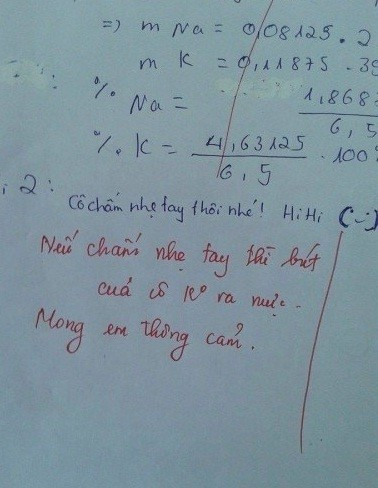 . Ảnh: Ảnh chụp bài kiểm tra