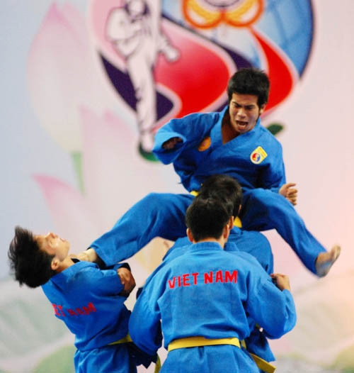 Màn biểu diễn Vovinam đẹp mắt trong lễ khai mạc