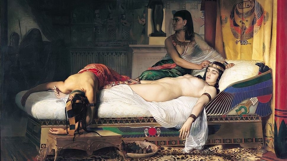 Bức tranh có tên "Cái chết của Cleopatra" (1874) của Jean-André Rixens. (Ảnh:Jean-André Rixens, qua Wikimedia Commons)