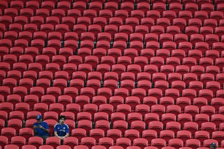 Khán đài trận Chelsea - Los Angeles FC vắng bóng khán giả.