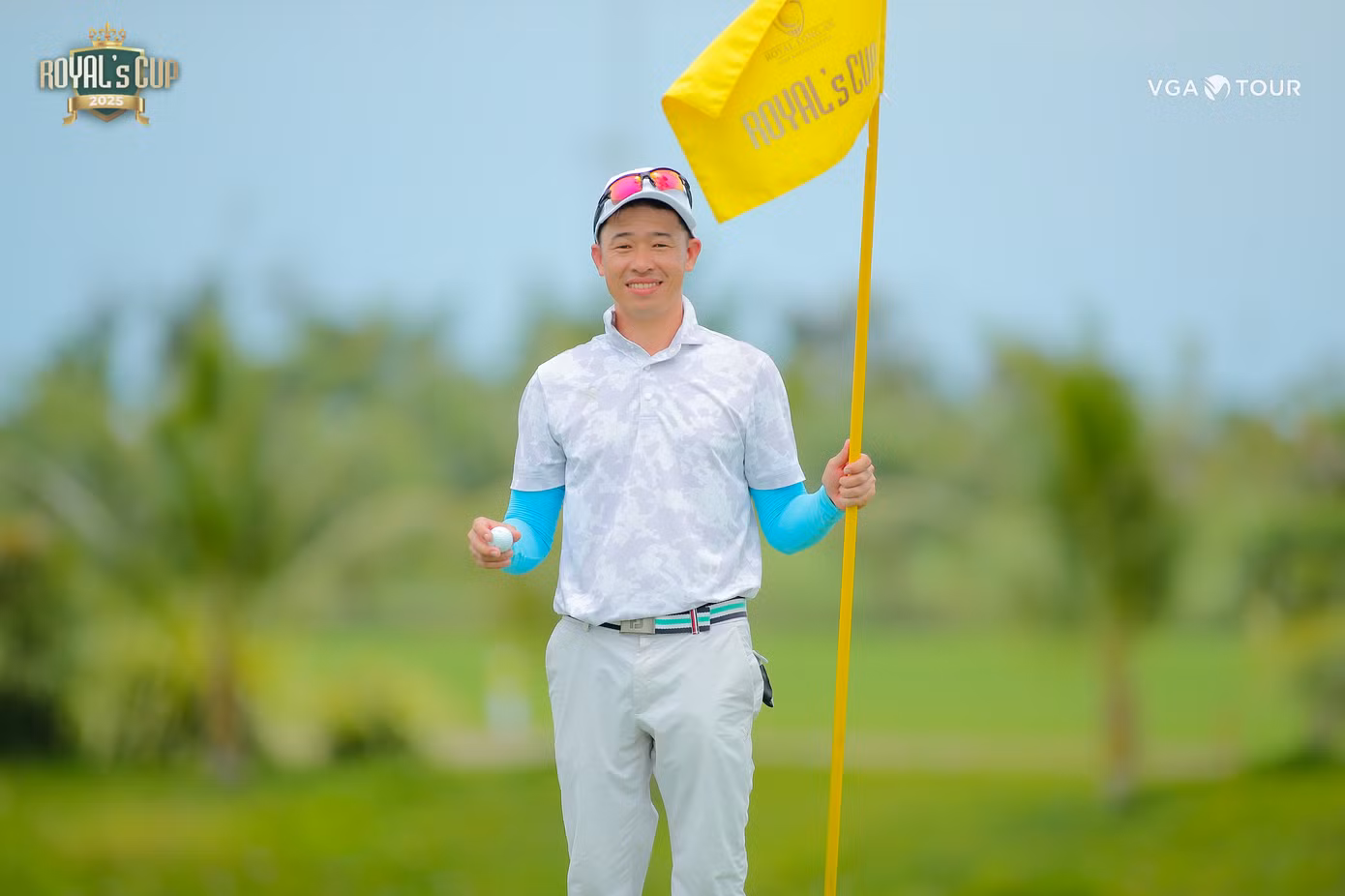 Nguyễn Gia Quân ghi HIO tại hố 7C trên sân Royal Long An Golf &amp; Country Club.
